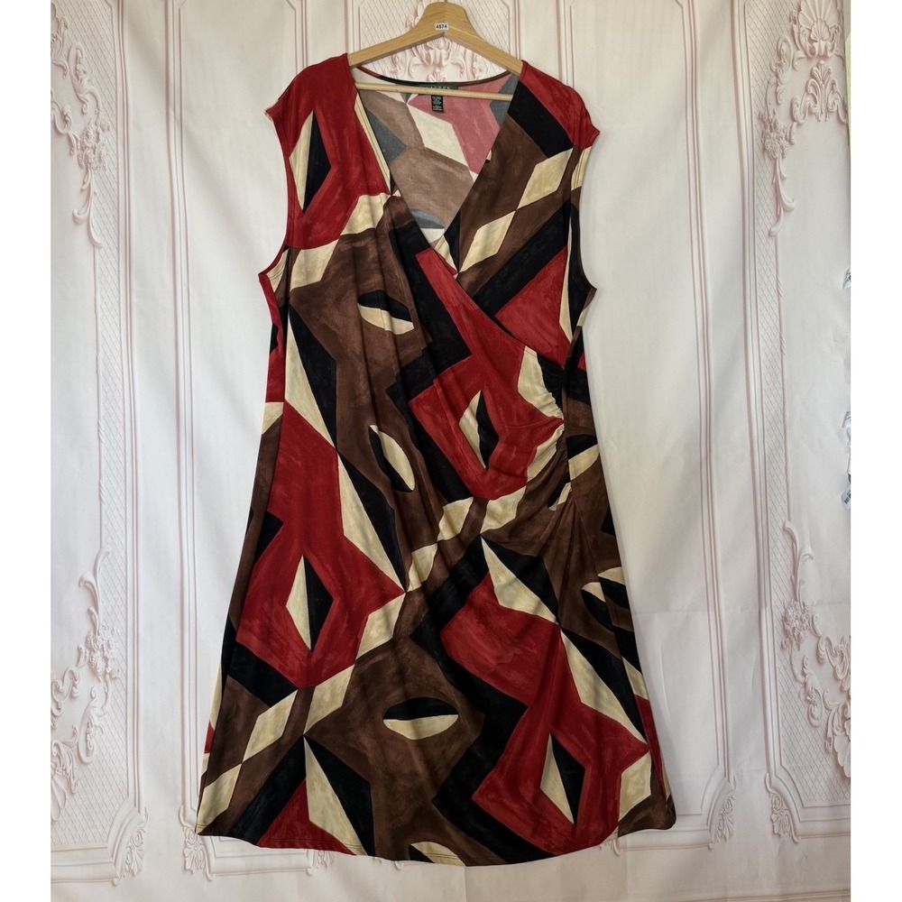 Lauren Ralph Lauren Dress Wrap Sleeveless Women's Size 2X Geometric